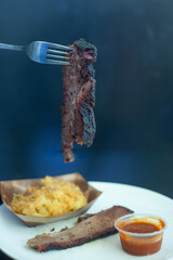 Wall Mural - smoked brisket with Mac-n-cheese