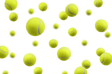 Wall Mural - falling tennis ball, isolated on white background, selective focus