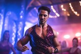 Male belly dancer dancing in a nightclub