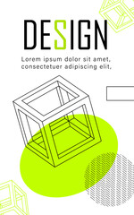 Wall Mural - abstract geometric minimalistic banner. minimalist creativity and art. flyer and leaflet template. b