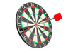 Dartboard with dart in bullseye, 3D rendering isolated on transparent background