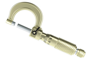 Poster - Micrometer, micrometer screw gauge. 3D rendering isolated on transparent background