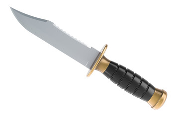 Poster - Tactical Combat Hunting Knife, 3D rendering isolated on transparent background
