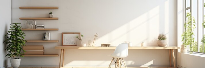 Wall Mural - home office with natural lighting