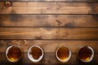 © SKIMP Art - beer glasses on a wooden background with a wooden counter Generative AI
