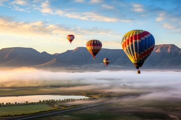 Wall Mural - Scenery of a hot air balloon festival, Stunning Scenic World Landscape Wallpaper Background