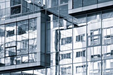 Poster - office windows reflection, glass business office