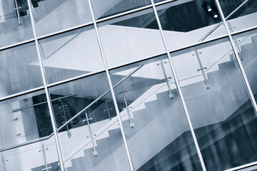 Poster - office windows reflection, glass business office