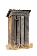 Old Wood Outhouse With A Tin Roof