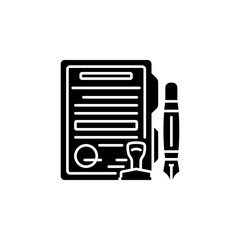 Poster - contract paper vector icon. real estate icon solid style. perfect use for logo, presentation, website, and more. simple modern icon design glyph style