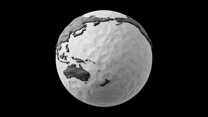 Wall Mural - rotating clay planet earth. plasticine globe. seamless loop animation. embedded alpha channel