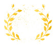 Złote liście dekoracyjne ramka laur vintage	