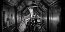 Old Timey Photographer With Camera