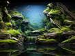 Beautiful fish aquarium design, underwater landscape