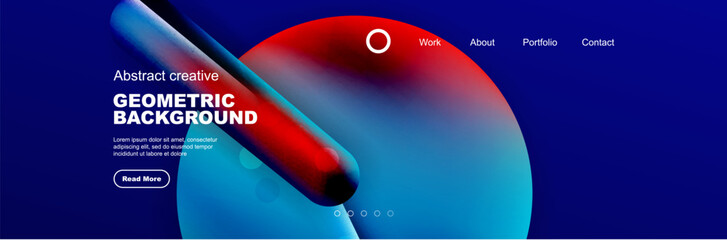 Wall Mural - Abstract background for your landing page design. Web page for website or mobile app wallpaper