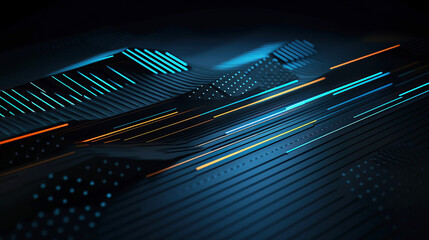 ai generated Illustration layered graphic pattern technology background