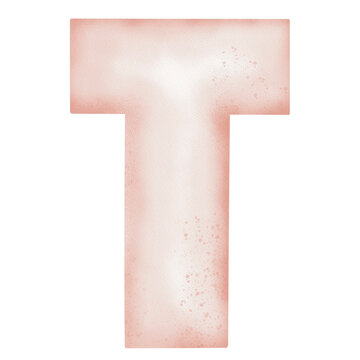 A-Z alphabets pink watercolor