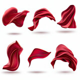 Fototapeta  - Red curtain, superhero red cape 3d realistic vector set