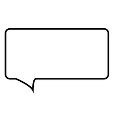 Wall Mural - Digital png silhouette illustration of white rectangular speech bubble on transparent background