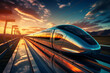© Wuttichaik - Hyperloop train, background of a magnetic levitation train, the fastest train in the future, High speed rail travel