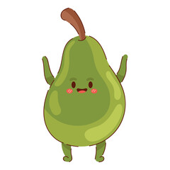 Wall Mural - kawaii pear fruit cartoon icon