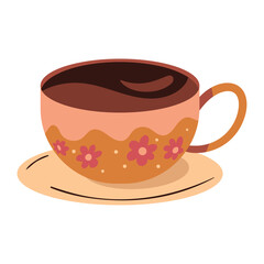 Poster - coffee mug in a plate icon