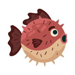 Poster - pufferfish marine life icon