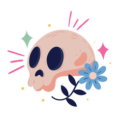 Sticker - esoteric skull death icon