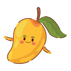 Wall Mural - kawaii mango fruit cartoon icon