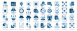 © Kinder - Data analytics icon set. Big data analysis technology symbol. Containing database, statistics, analytics, server, monitoring, computing and network icons