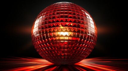 Canvas Print - Red disco ball photoshop