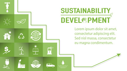 Wall Mural - Template design for Sustainability development and Global Green Industries Business concept, Vector illustration