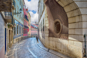 Portugal Travel Concepts. Walking Through the Colorful Streets of Lisbon