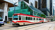 Light rail rapid transit tram in downtown Calgary - Alberta, Canada