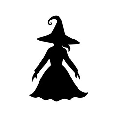 Wall Mural - illustration of a witch in a dress