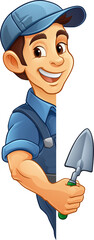 Poster - Bricklayer Mascot Tool Mason Construction Mascot