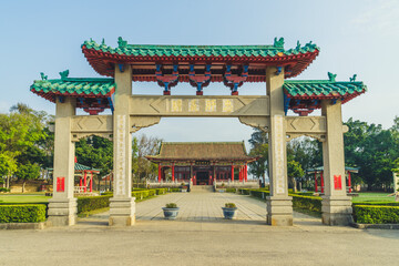 Wall Mural - March 2, 2019: The Koxinga Shrine, aka Yanping Junwang Temple, located in Kinmen county, Taiwan.  It is built in memory of the work and achievement of Cheng Cheng Kung, the pioneer of Taiwan.