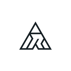 Letter AR or RA logo