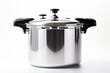 Double valve pressure cooker on white background