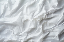 Generative AI Image of Clean White Crumpled Paper Texture Background