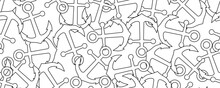 Outline Abstract Anchor Seamless Pattern