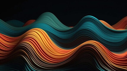 color background design, wavy surface, AI Generated