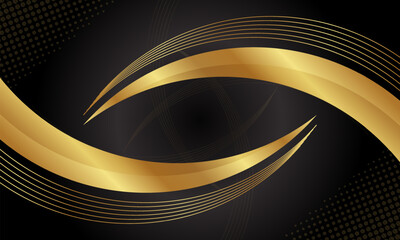 Wall Mural - Luxury background design vector. Wavy golden background design vector