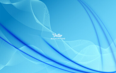 Wall Mural - Elegant Smooth gradient background vector. Blue gradient wavy background