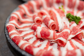 Sticker - Slice of the fresh raw beef for shabu shabu