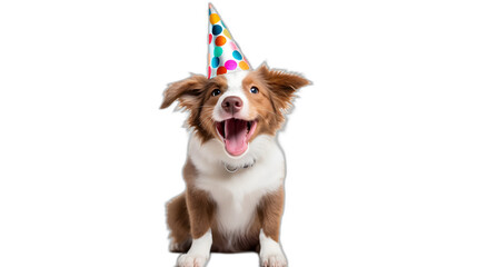 Wall Mural - happy birthday dog ​​on transparent background