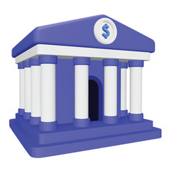 Poster - Bank 3d rendering isometric icon.