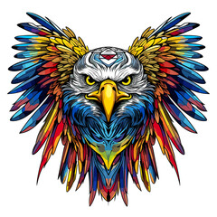 Wall Mural - Noble and majestic eagle in vector art style.