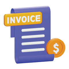 Poster - Invoice 3d rendering isometric icon.