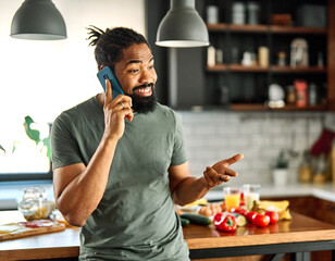 kitchen man food communication phone call talking mobile mobile phone smartphone telephone guy computer preparing eating home business work office breakfast online internet message social media 
